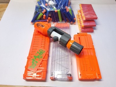 Nerf N-Strike 12 Round Clip Shot Ammo 12 Magazine 3x Lot +Darts gun +scope  