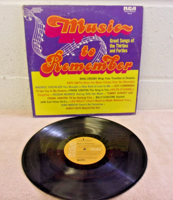 Music to Remember - Great Songs of 30s, 40s Vinyl RCA PRS-400, XLNT