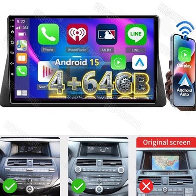 For 2008-2013 Honda Accord 8 Android 15 Car Stereo Radio 4+64G Apple Carplay GPS