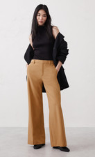  NWT Banana Republic Wide Leg Sculpted Stretch Trouser, Afternoon Latte Size 14