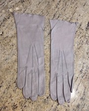 Vintage Womens Size S/M Gray Soft Kid Leather Formal 11" Long Gloves