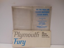 1965 Plymouth Fury  Operating Instructiions