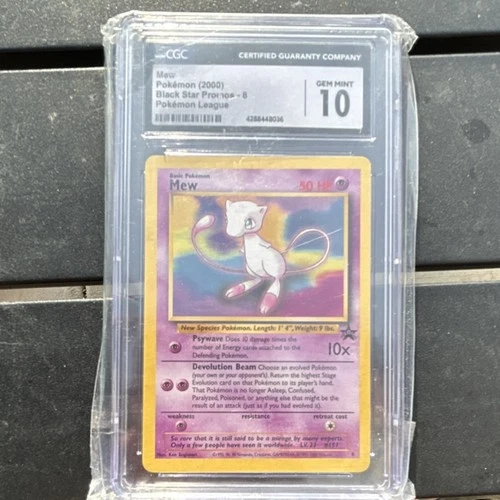 CGC 10 GEM MINT Mew Black Star Promo #8 Wizards of the Coast Pokémon League 2000