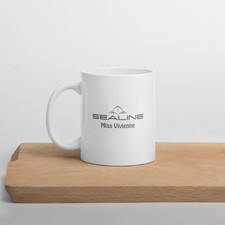 Personalise Sealine boat mugs, 11oz with you boat name, for powerboat owners