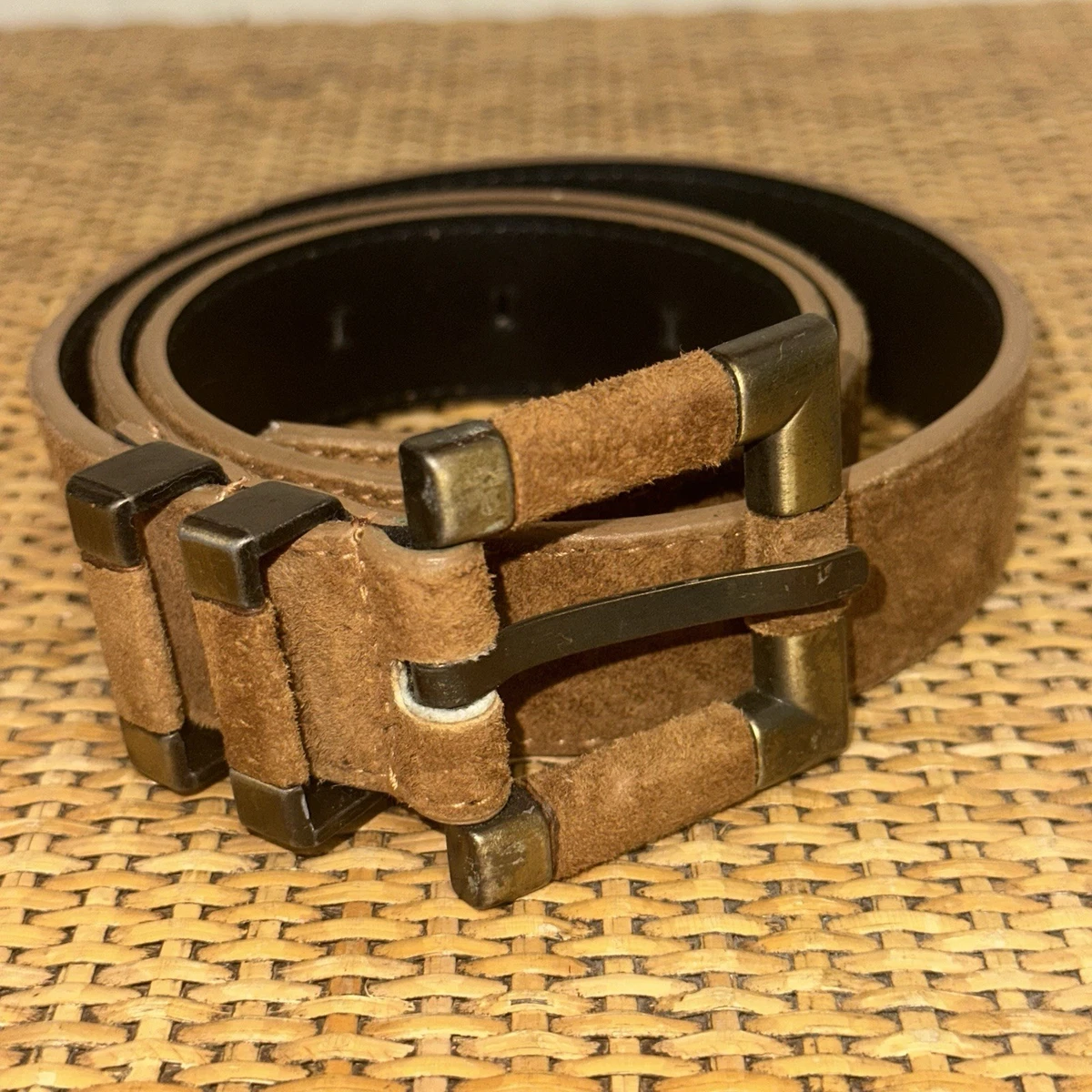 Vintage 70s Vera Neumann Belt, Wide Blue Suede, Copper, Cinch, Adjustable Suede Vintage Belts for sale | eBay main image 3