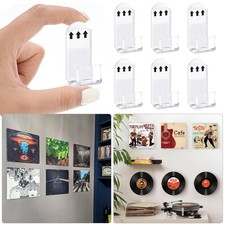 6Pcs Vinyl Record Wall Mount Display Shelf Self Adhesive Clear Acrylic Holder