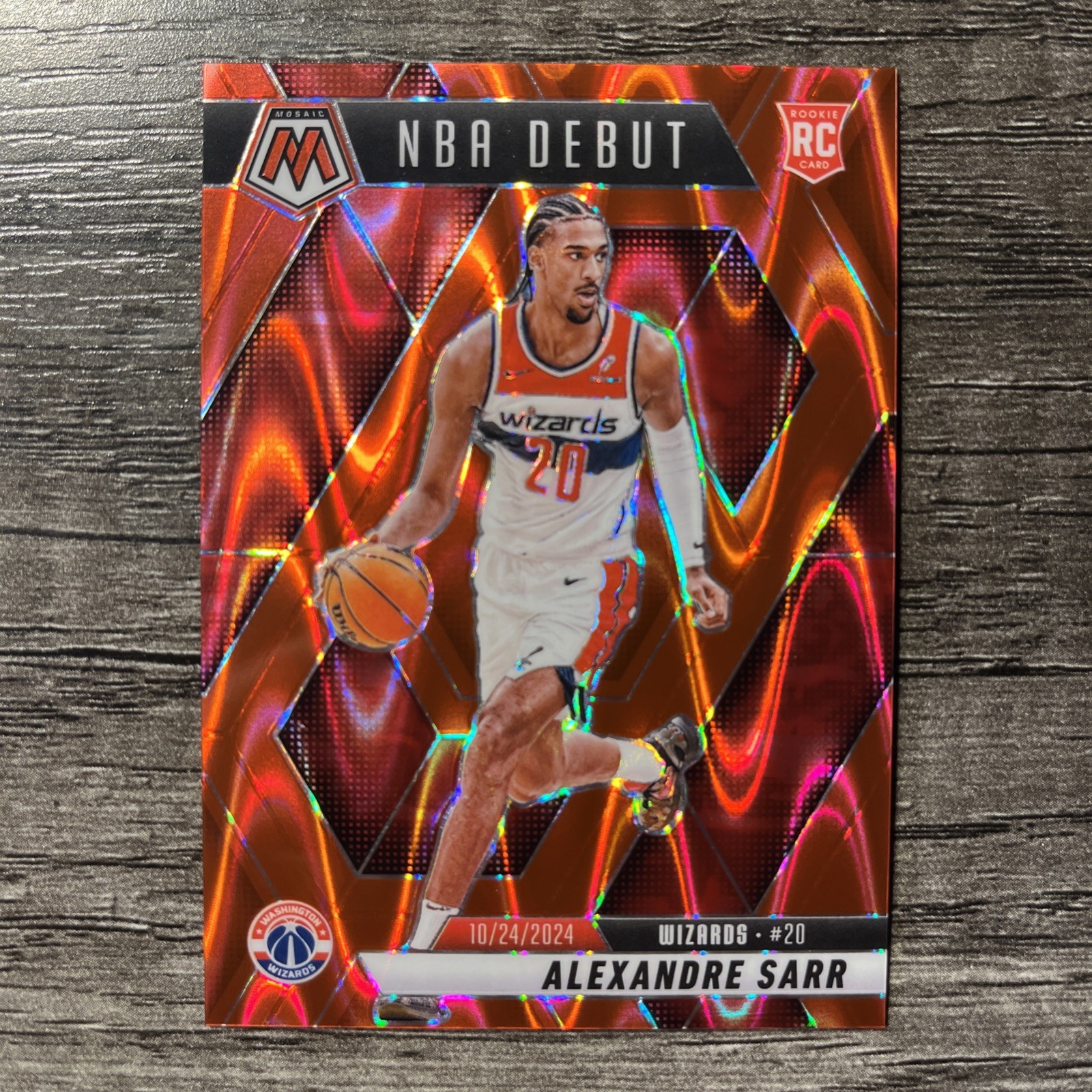 2024-25 Panini Mosaic Alexandre Sarr #254 RED Seismic NBA DEBUT /299 (RC)CM