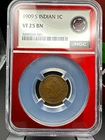 1909-S Indian Head Small Cent 1C NGC VF25 BN Bronze Business Strike