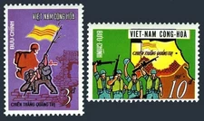 Viet Nam South 445-446, MNH. Mi 523-524. Victory at Quang Tri, 1973. Soldiers,