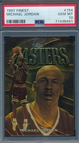 MICHAEL JORDAN 1997-98 TOPPS FINEST GOLD MASTERS PSA 10 GEM MINT CARD #154!