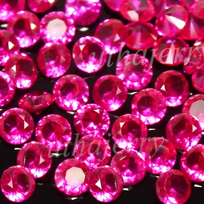 Certified Natural Burma Red Ruby 2.00 MM Round Cut Gemstone 500 Pc Wholesale Lot