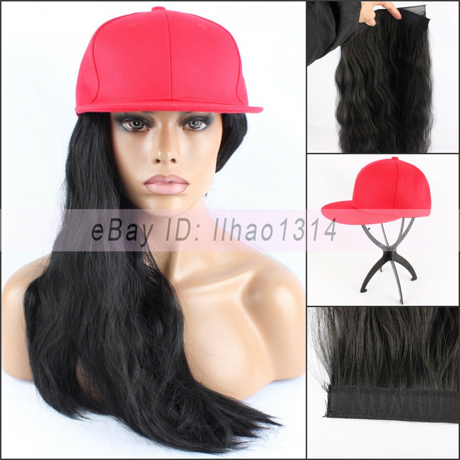 Hat with Hair for Women Baseball Cap Synthetic 20" Long Wavy Hair New  Fashion | eBay