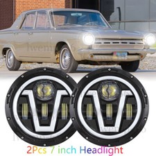 Pair 7 Round Projector Led Headlights Hilo Beam For Dodge Dart 64-1976 Raider