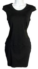 David Lerner Women's Sexy Side Mesh Cap Sleeve Stretch Little Black Dress, L