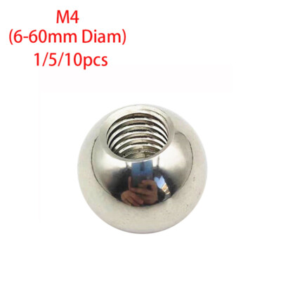 M4 Stainless Steel Ball knob Polished Finish Handle 6-60MM Motorbike Kitchen 5P