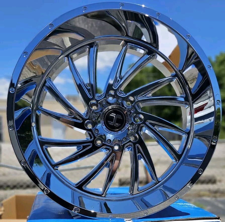 24x12 CHROME Hardcore HC21 OffRoad Rims Wheels 8x170 22 26 Inch 14