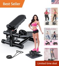 330LB Capacity Mini Exercise Stepper with Resistance Bands for Home Fitness