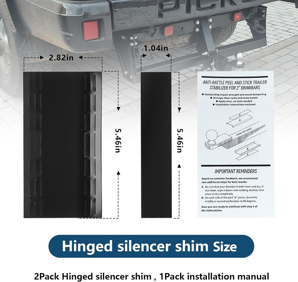 Hitch Rattle Silencer for 2 inch Hitches, Trailer Hitch Receiver