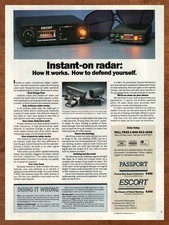1988 Escort/Passport Radar Detector Print Ad/Poster Car Truck Tech Wall Art 80s