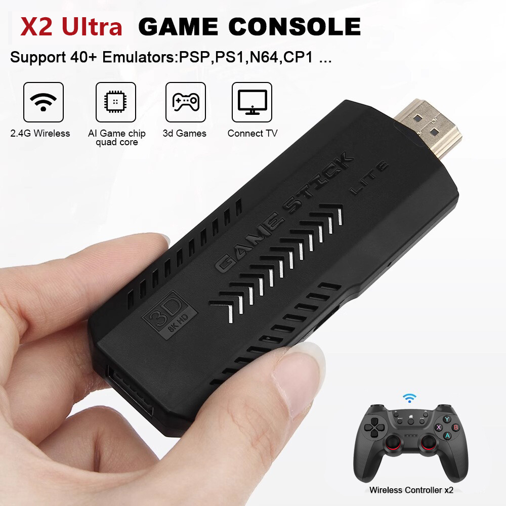 Console De Jeu Rétro - Console De Jeux Vidéo Vaomon, Intégrée à Plus De 10208 Jeux Classiquessortie Hdmi 4k Game Stick Pour Tv Deux Controleurs Sans Fil 2 4g 9 Emulateurs Pour Enfants 4208023 64g
