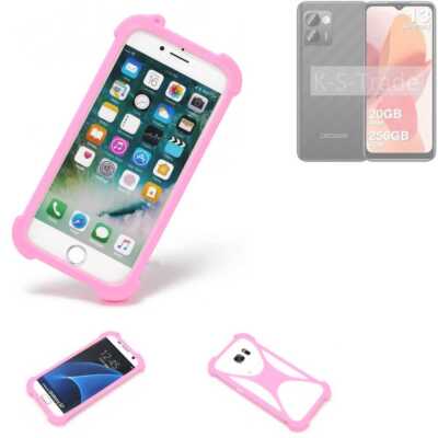 Schutzring für Doogee N50 Pro Silikoncase Softcase Bumper Schutz Hülle pink