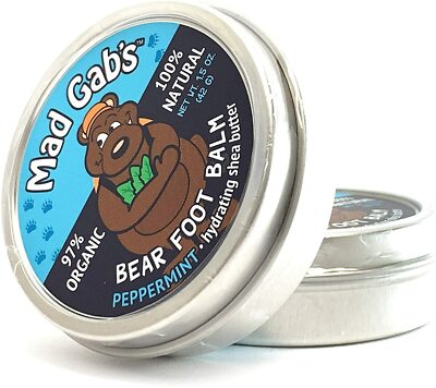 2 Pack Mad Gabs Organic Natural Peppermint Bear Foot Balm Shea Butter Set
