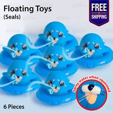 For 3 Years Kid Bath Time Cute Floating Seal Rubber Toy Swim Ring Gift Tub x 6