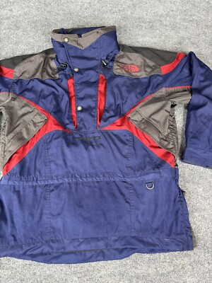 Vintage North Face TNFX Ski Jacket Mens Large Blue Red With Hood
