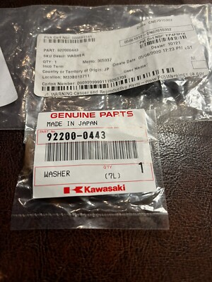 Kawasaki #92200-0443 Washer NEW OEM PART | eBay