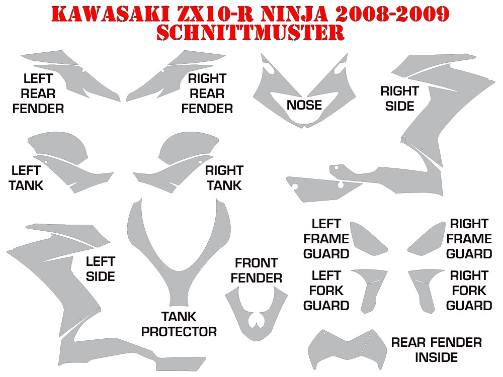 AMR RACING DEKOR GRAPHIC KIT KAWASAKI ZX-6R 636/10R/Z-1000 SX