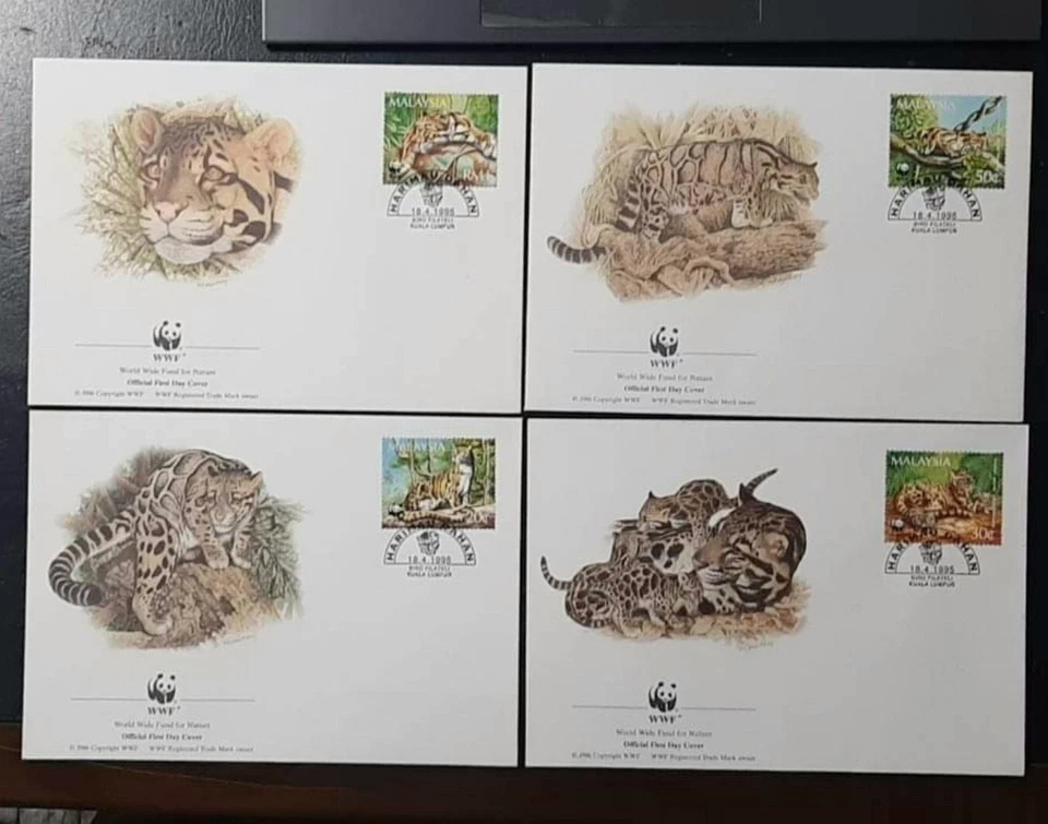 FDC ISSUED AT KUALA LUMPUR ON 18.4.1995 MALAYSIA 1995 WWF ANIMAL CLOUDED LEOPARD - Image 2 of 4