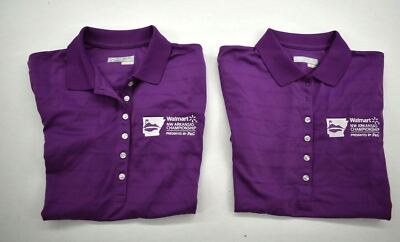 #ad #ad 2 Callaway Walmart Womens Purple Short Sleeve Walmart Employee Polo Shirt M $13.96