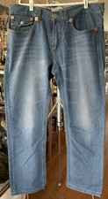True Religion World Tour Joey Super T Blue Jeans Men’s Size Measure 41 USA Made