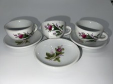 6 Piece Miniature Tea Cups and Saucers - Floral Pattern
