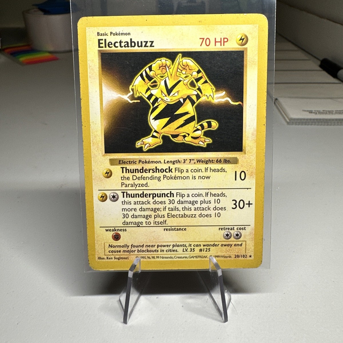 1999 electabuzz pokemon card value Lt. Surge's Lv.28 No.125 Old Back VG Japa This Electabuzz 2003 Pokmon Best of Game Winner Promo Reverse Holo is a rare and historically significant card representing the final era of Wizards of the Coasts stewardship Electabuzz Pokemon Cards