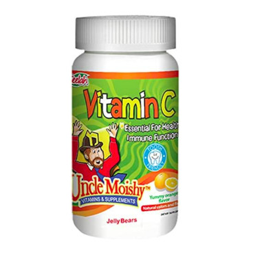 Uncle Moishy Vitamin C with Echinacea 120 Yummy Orange Flavor Jelly Bears