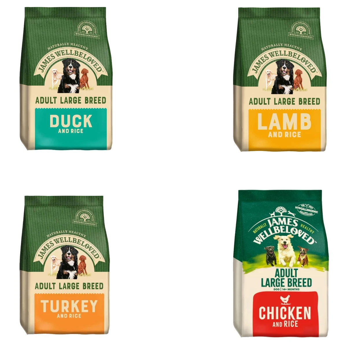 James wellbeloved large breed turkey and rice top
