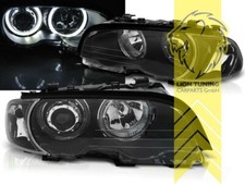 CCFL Angel Eyes Scheinwerfer für BMW E46 Coupe Cabrio schwarz
