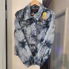 VINTAGE Looney Tunes Member's Only Jacket Denim Womens Lg Tweety Bugs Bunny ACME