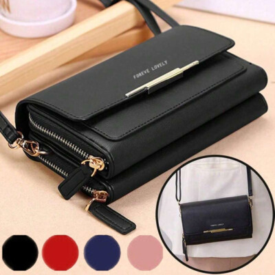 Leather Large Capacity Multifunctional Shoulder Clutch Crossbody Bag Phone Purse