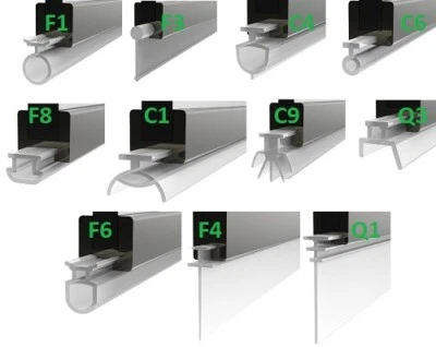 Folding Rubber Shower Seals | Fits Track Channel or Bifold Folding type screens