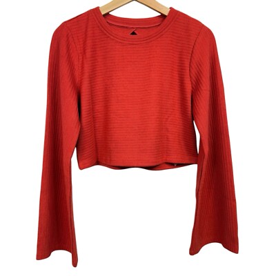 BAND OF THE FREE BOG Alize Rust Long Sleeve Cropped Sweater Sz Medium NWT