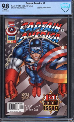 CAPTAIN AMERICA #1 CBCS 9.8 WHITE PAGES // MARVEL COMICS 1996 ID: 50680