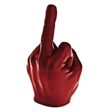 Middle Finger Hood Ornament For Flat Hoods 6-5/16” Tall, 3 Stud UP#72054-RED