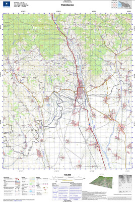 Topographic Map of Tskhinvali Cchinval Georgia South Ossetia Russia 1:50,000