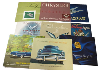  Chrysler Brochures Original 1950 1951 1952  Brochures Lot Of 9 Saratoga Windsor