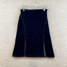 90s Y2K Vintage Denim Midi Skirt 00 0 23 24 Cyber Fairy Grunge Whimsigoth