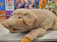 Old 3FT Rare Steiff Molly Plush Pig Hog Boar Ear Tag Button West Germany 0361/90