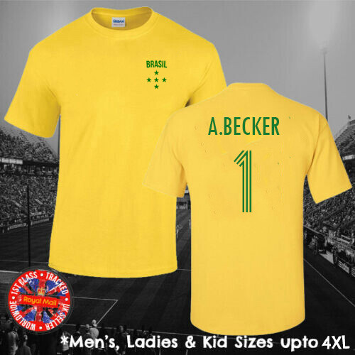 Brazil Brasil Alisson Becker Football T-shirt Men's Ladies Kids
