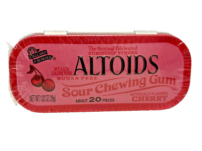 Altoids Sour Cherry Chewing Gum Sealed Collectible Tin 20 Pieces NOS Expired